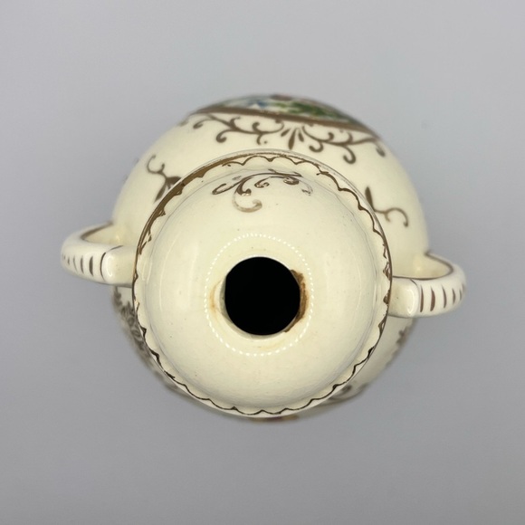 Vintage Japanese Hand painted Floral Porcelain Urn Vase - Picture 7 of 10